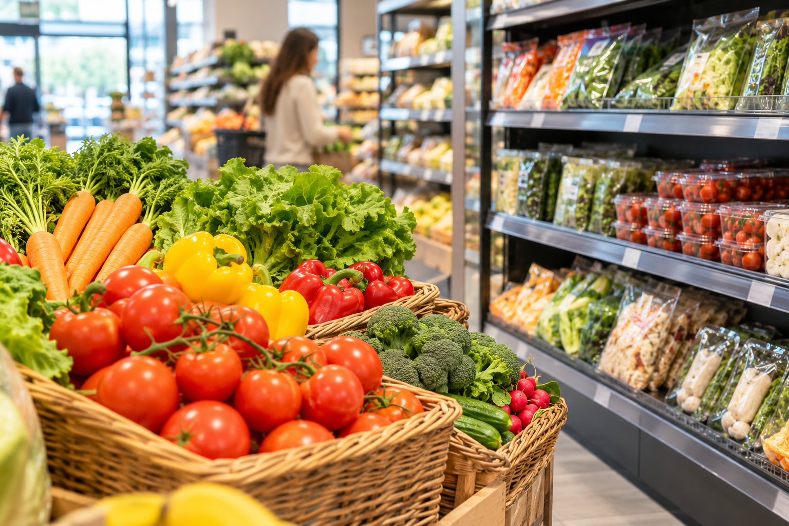 Современное разделение упакованных продуктов и свежего ассортимента